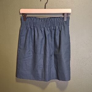 J. Crew Wool Blend Elastic Waist A Line Skirt Size 0 Dark Teal
